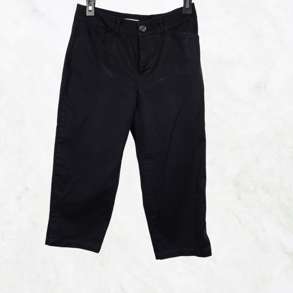 🎉B.O.G.O | Croft & Barrow Capris pants | Black | Size 4 | EUC